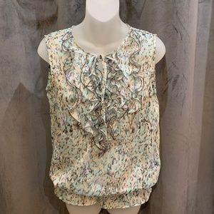 NWT Quintessential Sheer Polyester Ruffle Tank - S